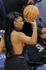 MEGAN THEE STALLION at LA Lakers vs Minnesota Timberwolves Game at Crypto.com Arena in Los Angeles 04/07/2024