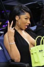 MEGAN THEE STALLION at LA Lakers vs Minnesota Timberwolves Game at Crypto.com Arena in Los Angeles 04/07/2024