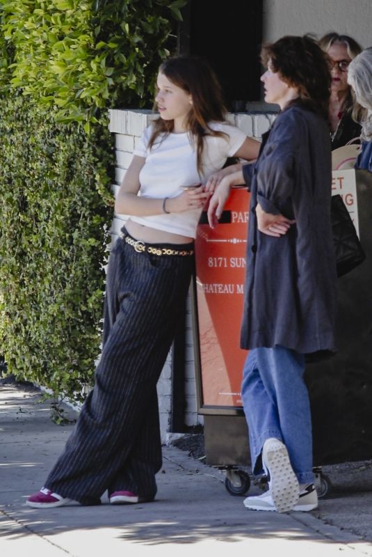 MILLA JOVOVICH and Her Daughter EVER ANDERSON Leaves Chateau Marmont in Los Angeles 04/17/2024