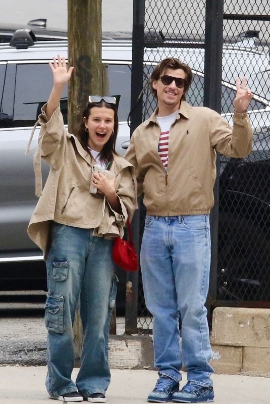MILLIE BOBBY BROWN and Jake Bongiovi Out in New York 04/22/2024