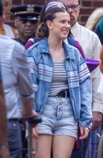 MILLIE BOBBY BROWN on the Set of The Electric State in Atlanta 04/02/2024