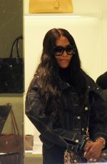 NAOMI CAMPBELL Shopping at Prada Store in Milan 04/05/2024