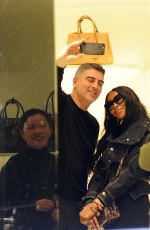NAOMI CAMPBELL Shopping at Prada Store in Milan 04/05/2024