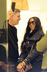 NAOMI CAMPBELL Shopping at Prada Store in Milan 04/05/2024