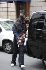NAOMI CAMPBELL Shopping at Prada Store in Milan 04/05/2024