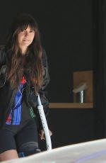 NINA DOBREV Out with Crutches at Vegan Donut Shop Fonuts in Los Angeles 04/27/2024