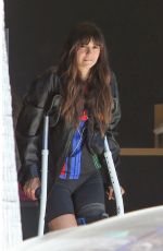NINA DOBREV Out with Crutches at Vegan Donut Shop Fonuts in Los Angeles 04/27/2024
