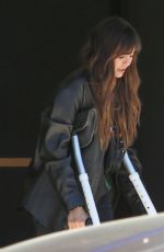 NINA DOBREV Out with Crutches at Vegan Donut Shop Fonuts in Los Angeles 04/27/2024