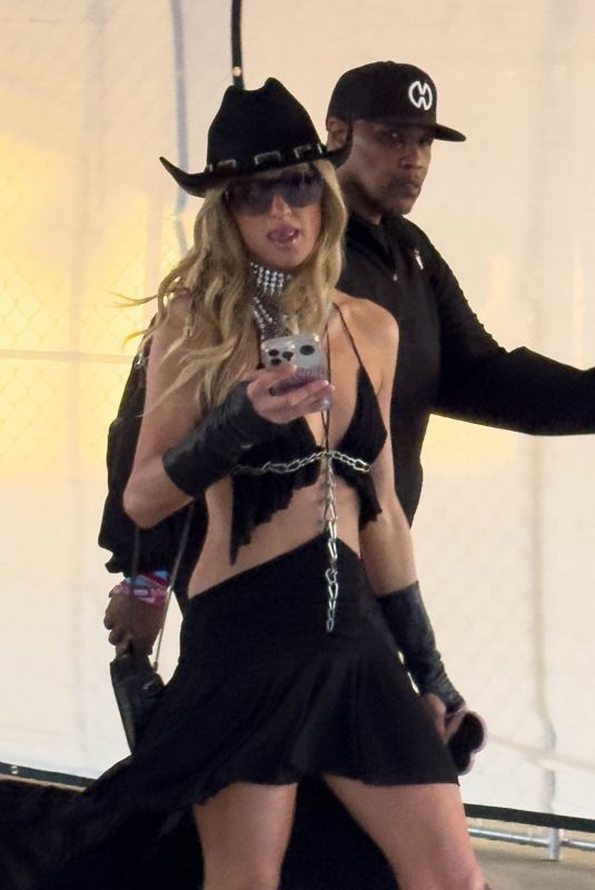 PARIS HILTON Out at Coachella Music Festival in Indio 04/13/2024