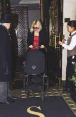 PIXIE LOTT and Her Family at Scott Restaurant in London 04/04/2024