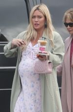 Pregnant HILARY DUFF Arrives Home with Her Mom 04/24/2024