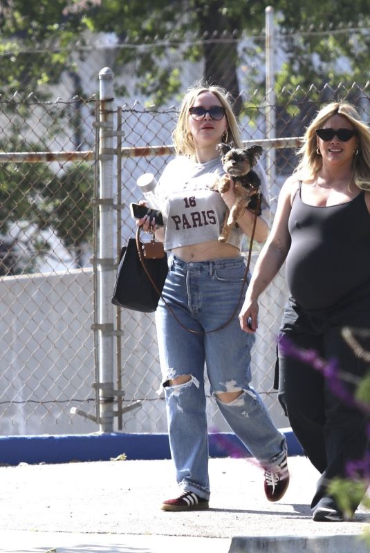 Pregnant HILARY DUFF Out Hikinig with Friends in Los Angeles 04/22/2024