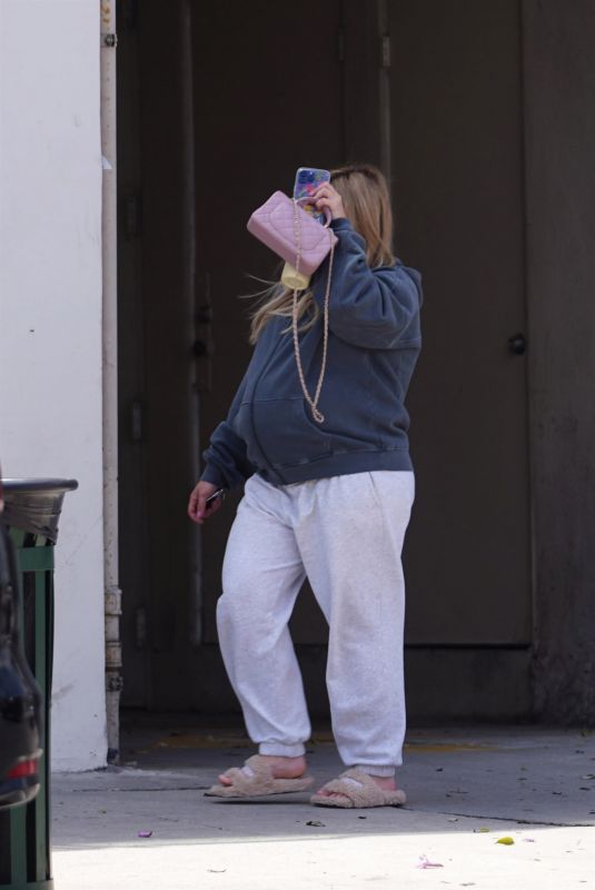 Pregnant HILARY DUFF Visits a Birthing Clinic in Sherman Oaks 04/18/2024
