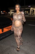 Pregnant NATASHA GRAZIANO Night Out at Delilah in Los Angeles 04/28/2024