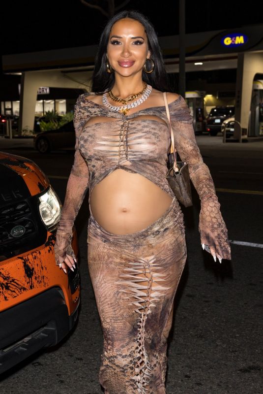Pregnant NATASHA GRAZIANO Night Out at Delilah in Los Angeles 04/28/2024