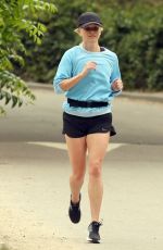 REESE WITHERSPOON Out Jogging Near Her Home in Brentwood 04/23/2024