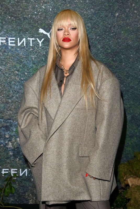 RIHANNA at FENTY x PUMA Creeper Phatty Earth Tone Launch Party in London 04/17/2024