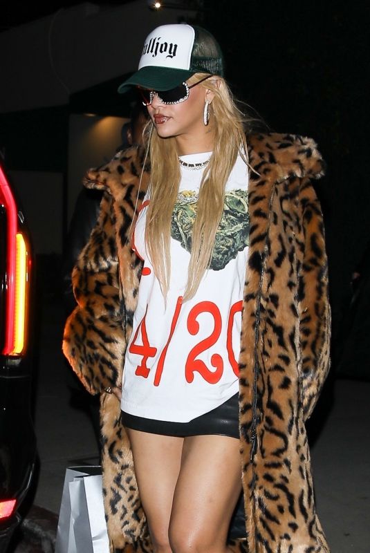 RIHANNA Leaves an Event in Hollywood 04/20/2024
