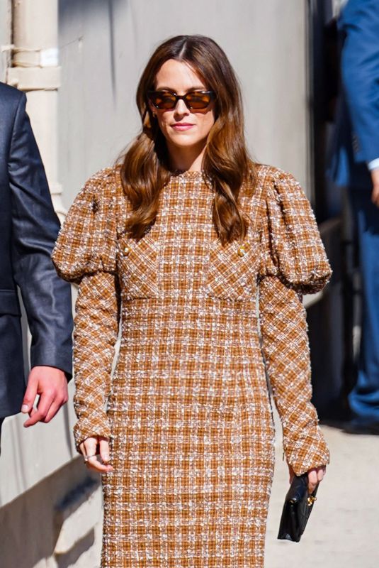 RILEY KEOUGH Arrives at Jimmy Kimmel Live in Los Angeles 04/15/2024