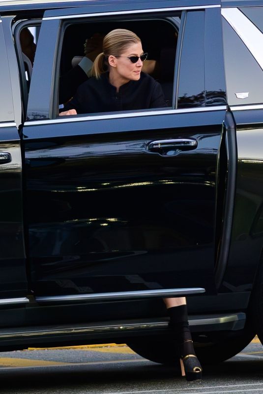 ROSAMUND PIKE Arrives at Dior Fashion Show in New York 04/15/2024