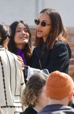 SALMA HAYEK and ZOE SALDANA Out in Venice 04/18/2024