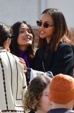 SALMA HAYEK and ZOE SALDANA Out in Venice 04/18/2024