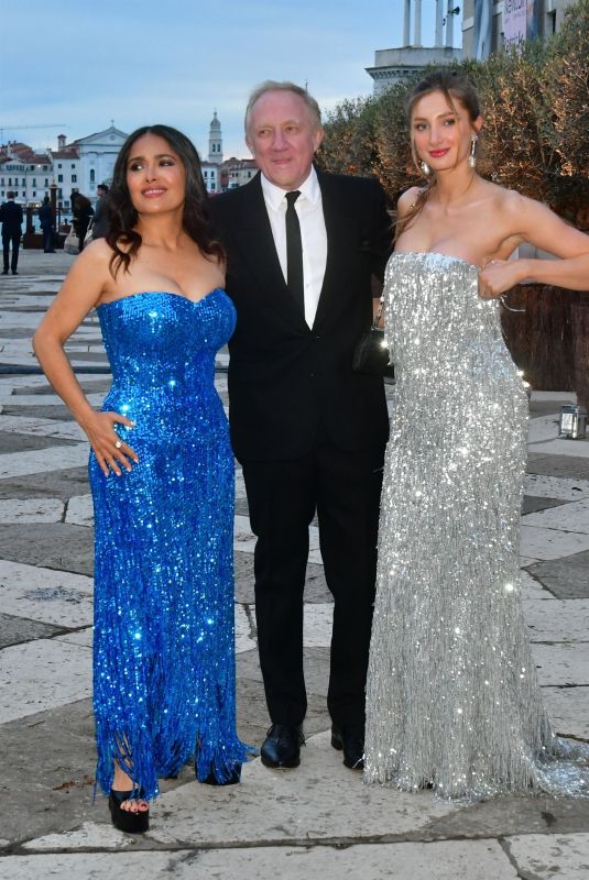 SALMA HAYEK, MATHILDE PINAULT and François-Henri Pinault Out in Venice 04/17/204