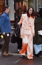 SARA BAREILLES Arrives at NBC Studios in New York 04/12/2024