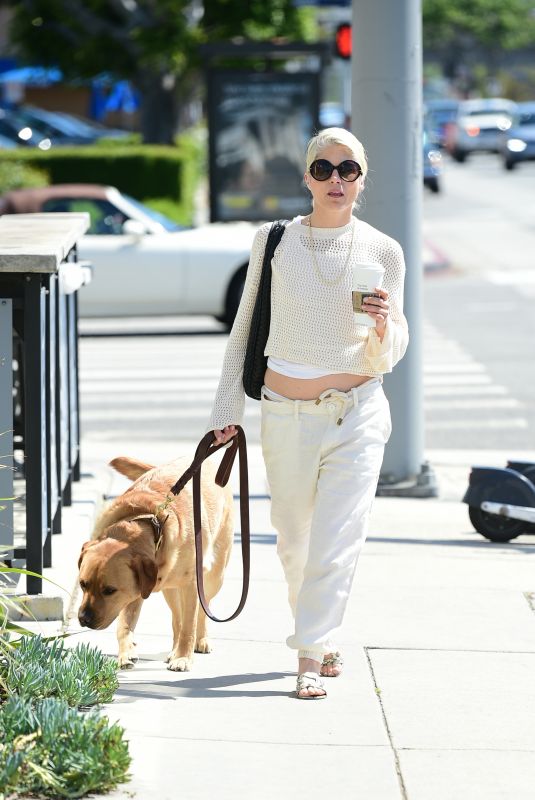 SELMA BLAIR Out for Coffee with Her Dog in Los Angeles 04/16/2024