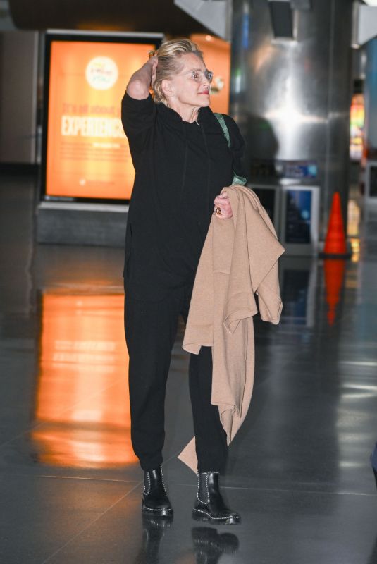 SHARON STONE Arrives at JFK Airport in New York 04/28/2024