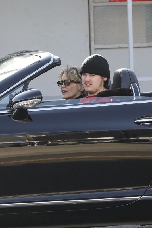 SHARON STONE Leaves The Ivy with Her Son in Beverly Hills 04/17/2024