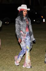 TEYANA TAYLOR Rocks a Cowgirl Ensemble at Coachella 04/13/2024