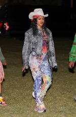 TEYANA TAYLOR Rocks a Cowgirl Ensemble at Coachella 04/13/2024