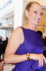 UMA THURMAN Arrives at Columbus Circle Mall in New York 04/27/2024