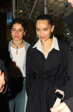 ZOE KRAVITZ Leaves SNL Dinner Party at Zuma in New York 04/01/2024