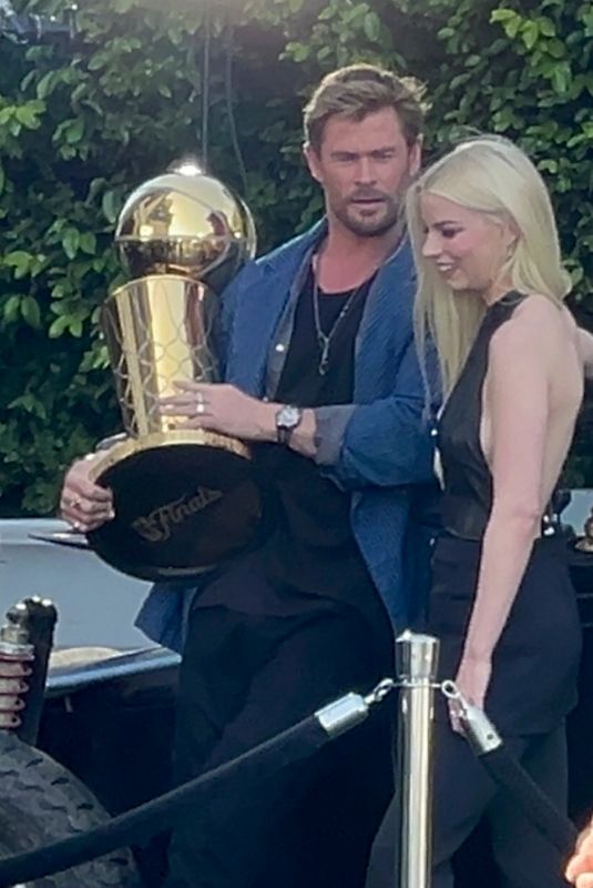 ANYA TAYLOR-JOY Shooting an NBA Finals Promo in Beverly Hills 02/09/2024