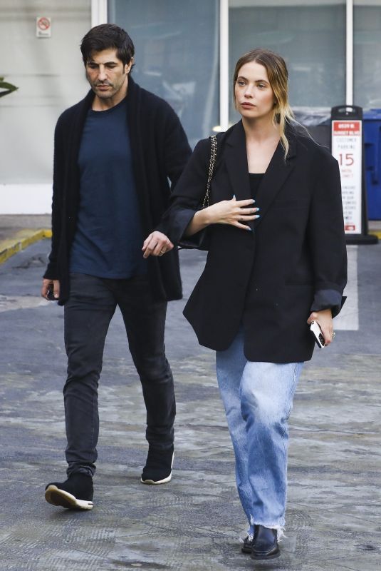 ASHLEY BENSON and Brandon Davis Out for Dinner at Sushi Park in West Hollywood 05/01/2024