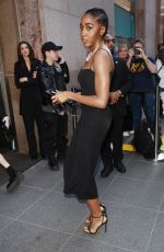 AYO EDEBIRI Arrives at Tiffany Titan by Pharrell Williams Collection Debut at Tiffany & Co. Landmark in New York 05/02/2024