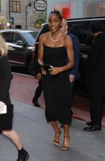 AYO EDEBIRI Arrives at Tiffany Titan by Pharrell Williams Collection Debut at Tiffany & Co. Landmark in New York 05/02/2024