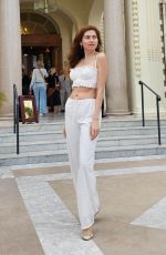 BLANCA BLANCO Poses in Front of Carlton Hotel in Cannes 05/15/2024