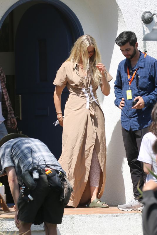 CAMERON DIAZ on the Set of Apple