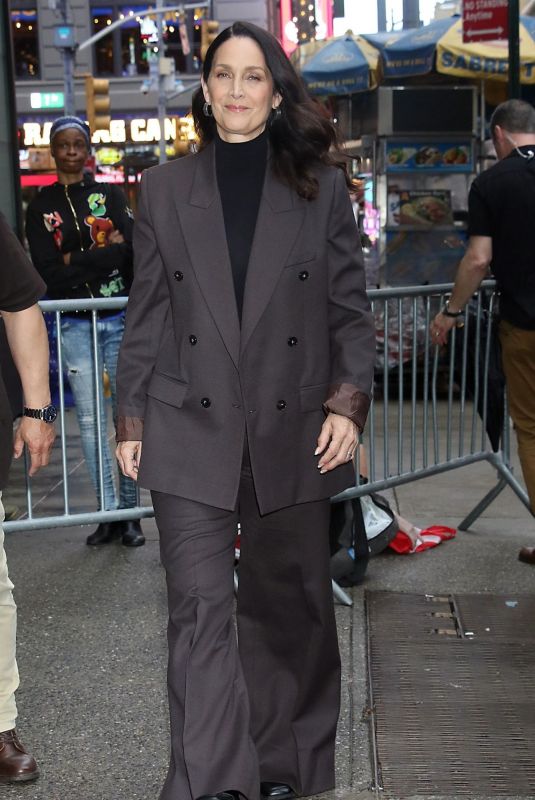 CARRIE-ANNE MOSS Arrives at Good Morning America in New York 05/27/2024