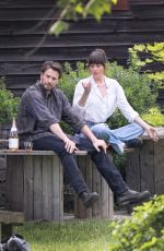 DAKOTA JOHNSON and Chris Evans on the Set of The Materialists in New York 05/22/2024