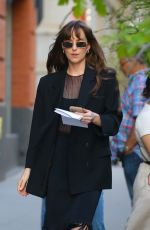 DAKOTA JOHNSON Arrives on the Set of Materialists in New York 05/08/2024