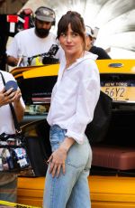 DAKOTA JOHNSON on the Set of Materialists in New York 05/08/2024
