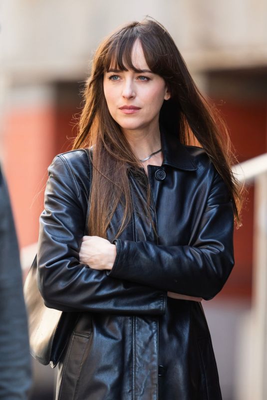 DAKOTA JOHNSON on the Set of Materialists in New York 05/08/2024