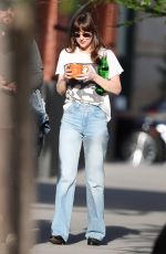DAKOTA JOHNSON Taking a Break from Filming Materialists in New York 05/08/2024