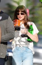 DAKOTA JOHNSON Taking a Break from Filming Materialists in New York 05/08/2024