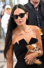 DEMI MOORE Leaves Hotel Martinez at 77th Cannes Film Festival 05/19/2024