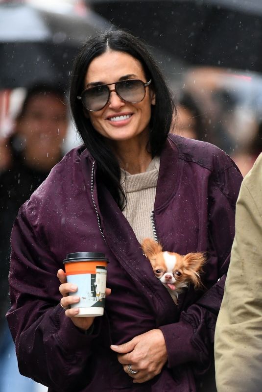 DEMI MOORE Leaves Mark Restaurant in New York 05/05/2024